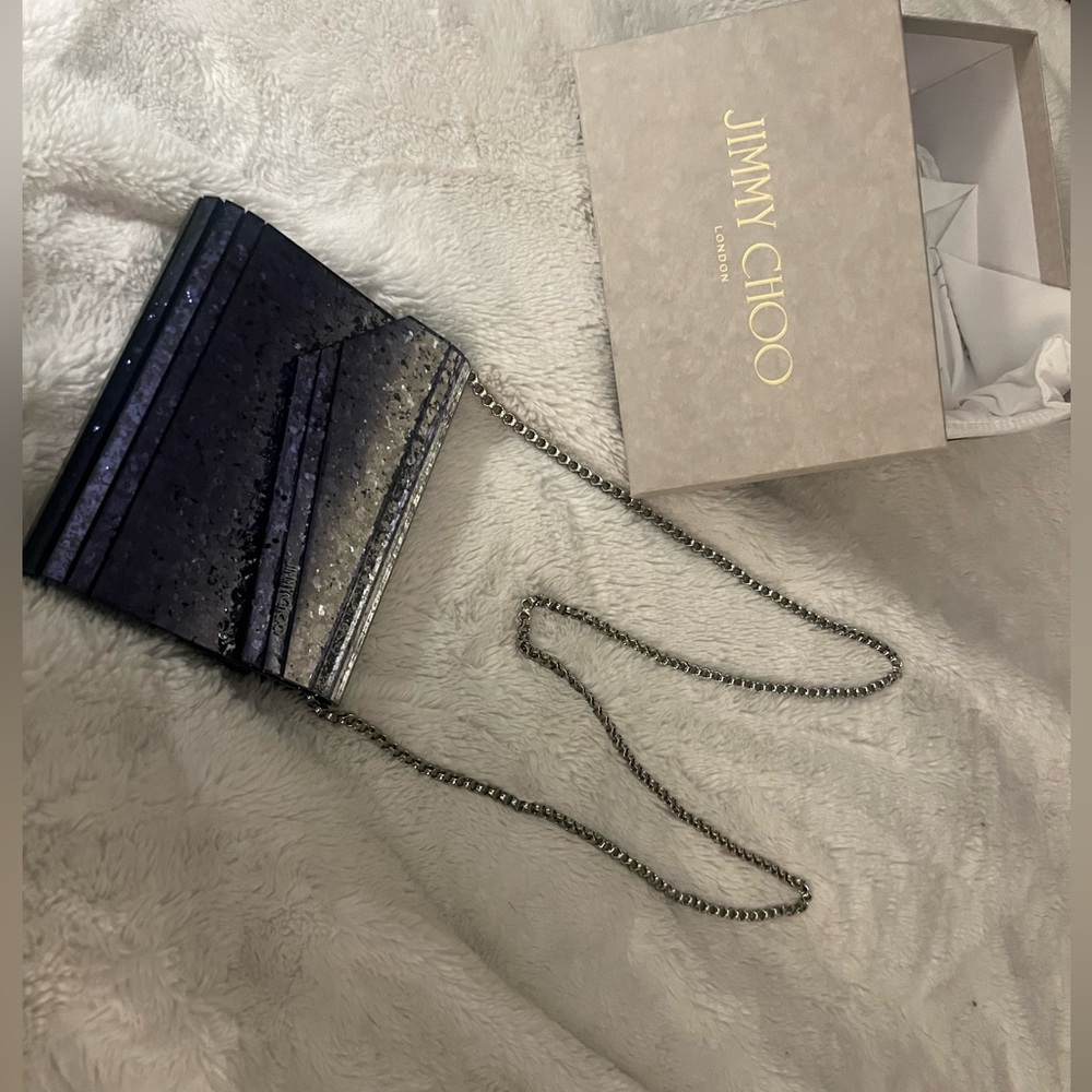 Jimmy Choo dynamic coarse glitter acrylic clutch